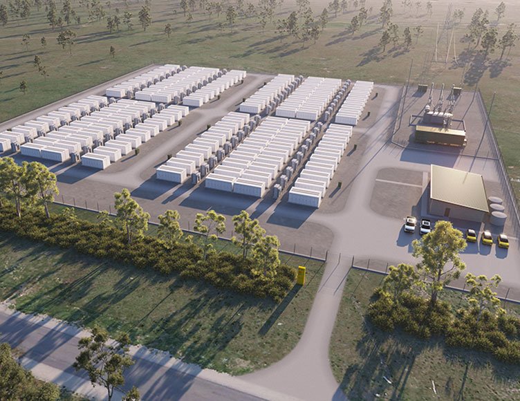Battery energy storage installation under construction
